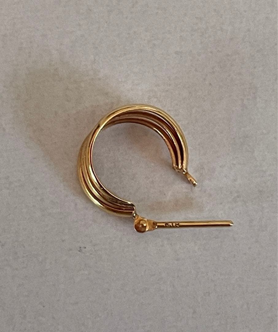金のフープピアス　3点