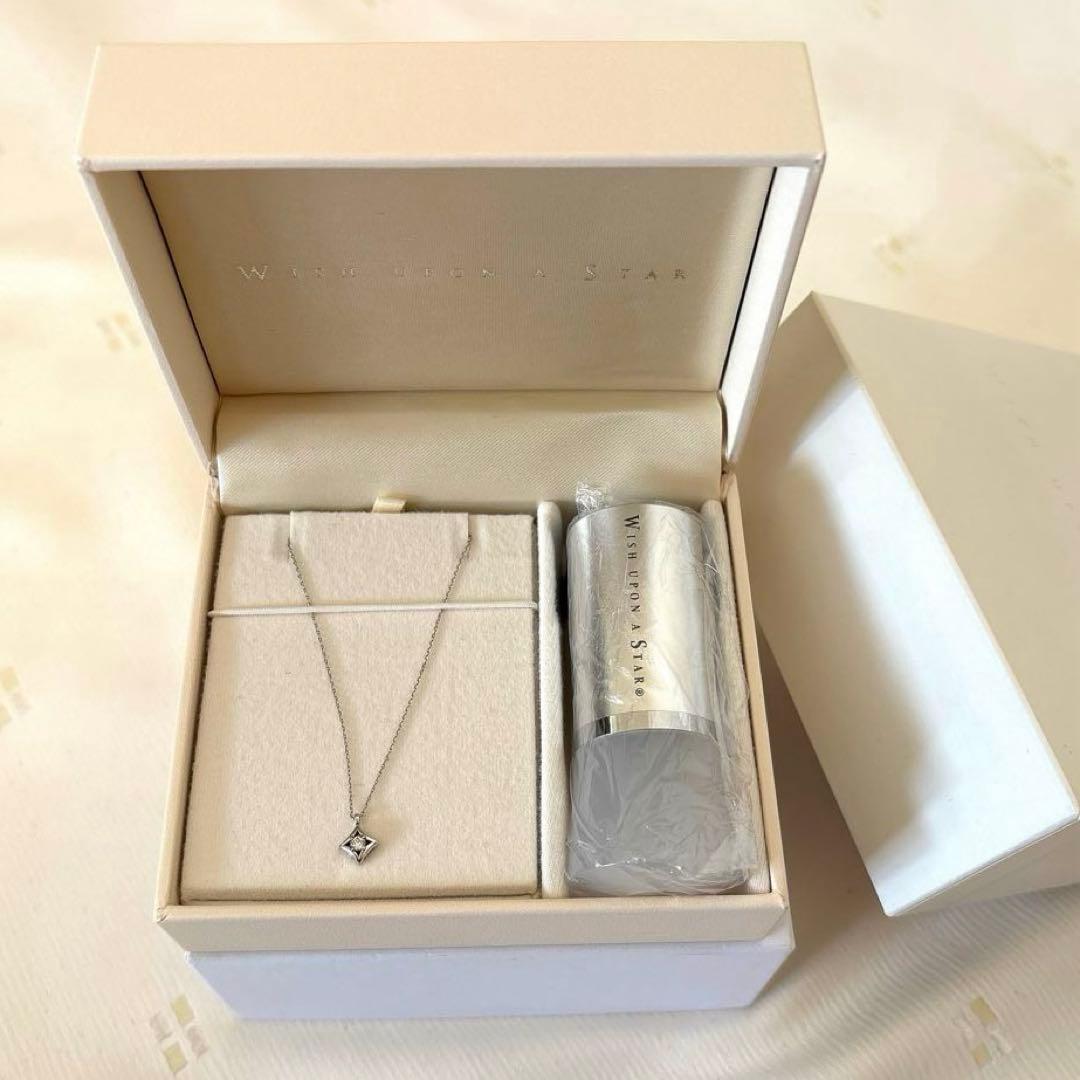 K10WG ダイヤモンド ネックレス Wish upon a star