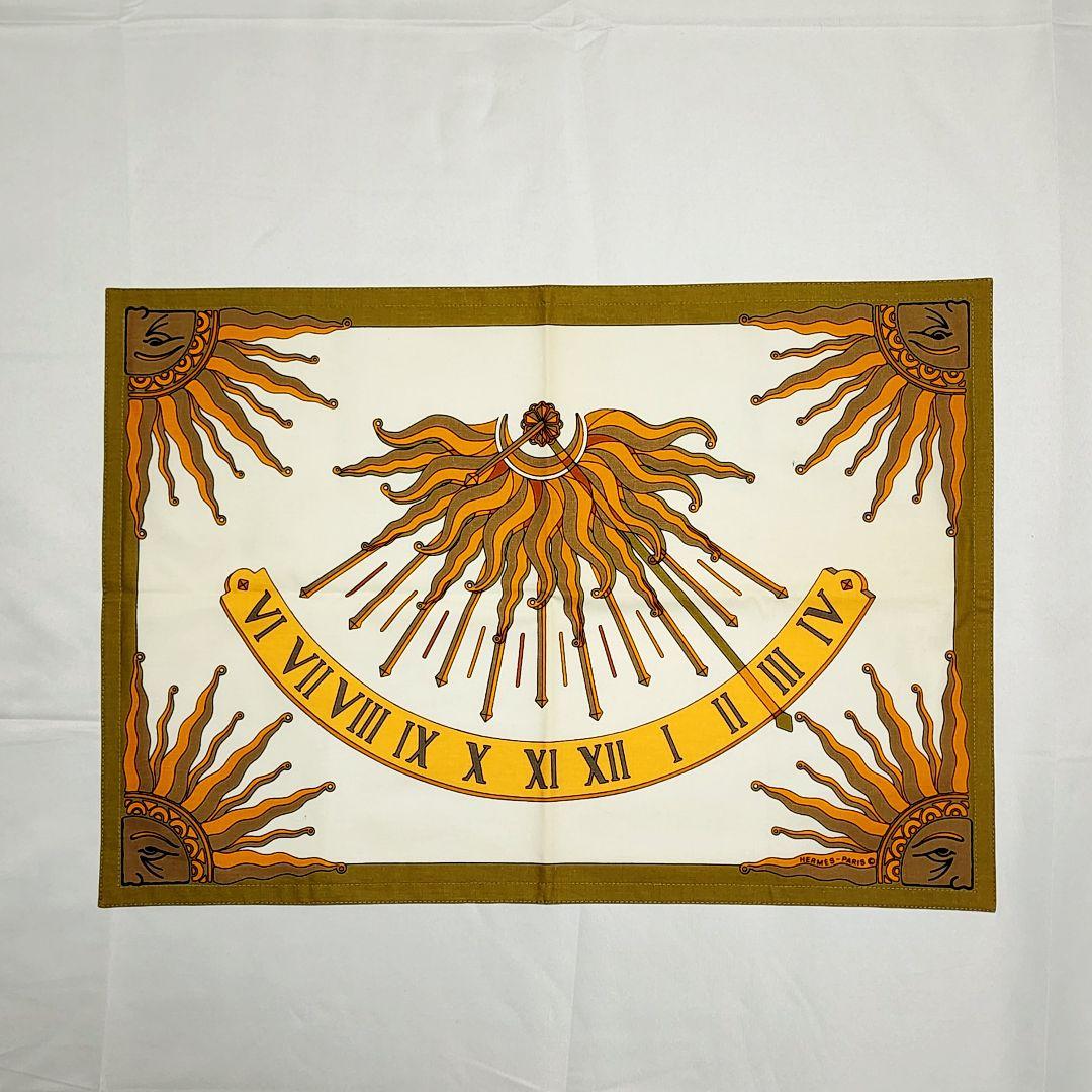 極美品★HERMES★ エルメス ランチョンマット 日時計 太陽 グリーン