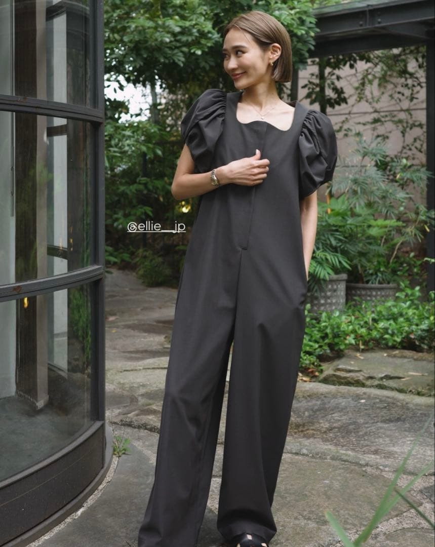 【新品・未使用】ボリュームスリーブロンパース【GRAY】