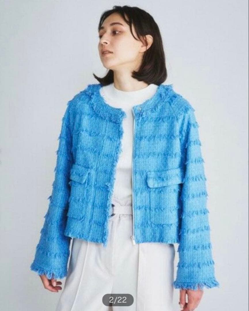 ダイアグラム　ツイードフリンジブルゾン