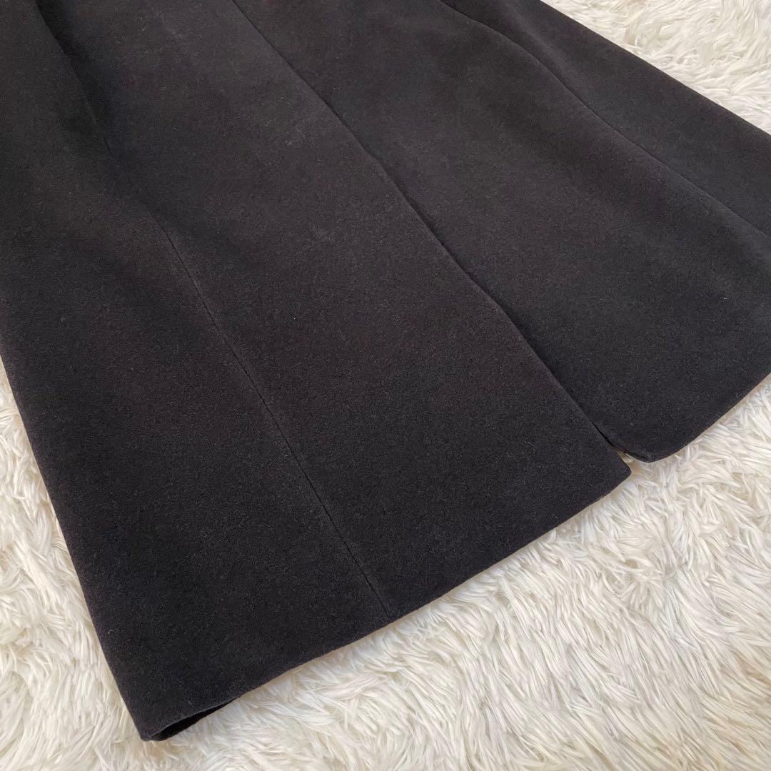 マックスマーラ ステンカラーコート　ロングコート　アンゴラ　シルク　ブラック38