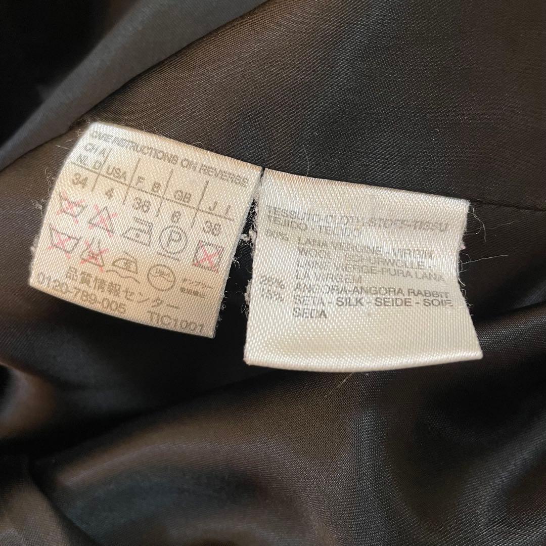 マックスマーラ ステンカラーコート　ロングコート　アンゴラ　シルク　ブラック38