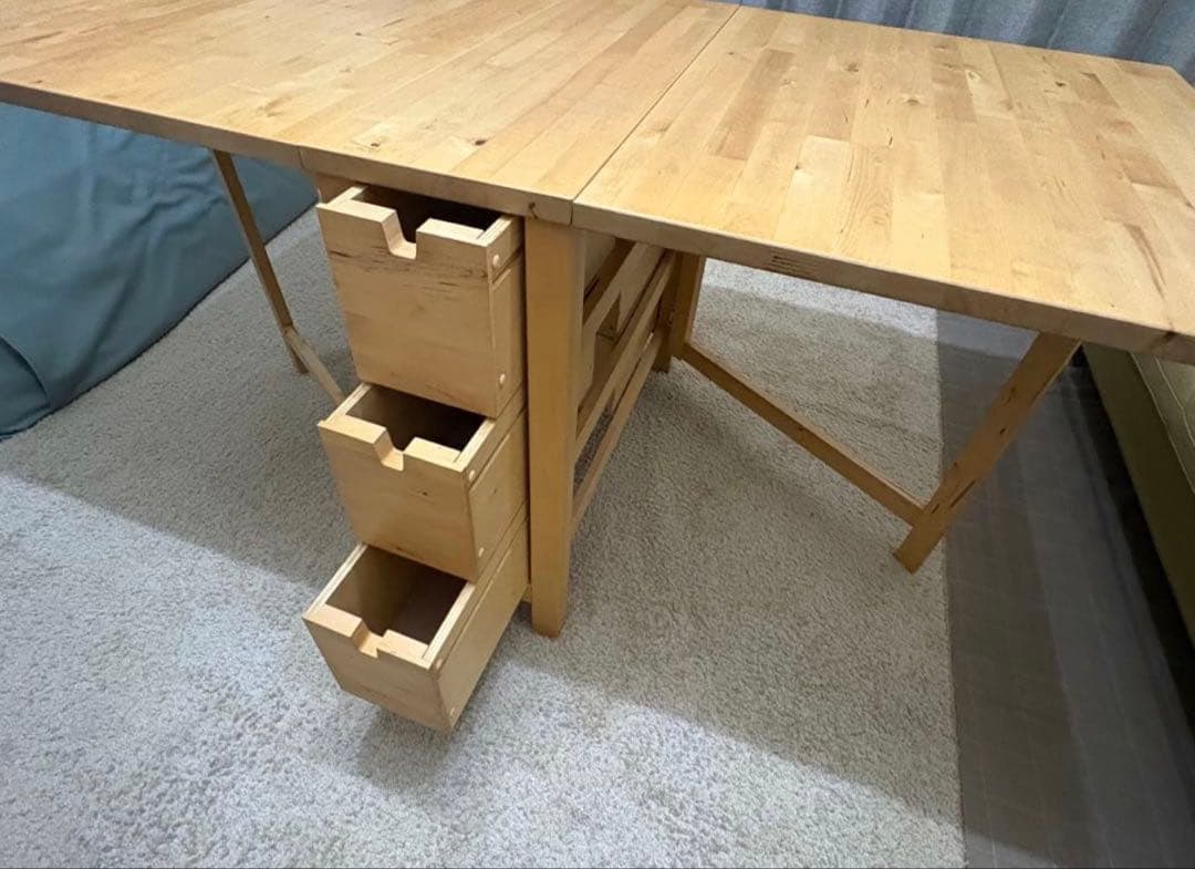 neconeco3 　IKEA イケア木製ナチュラルウッド引き出し付