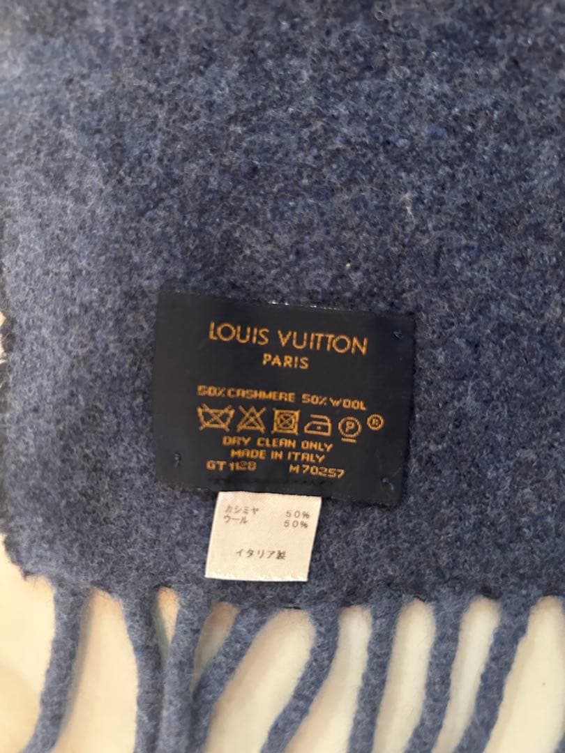 LOUIS VUITTON モノグラム　ダークブルー マフラー