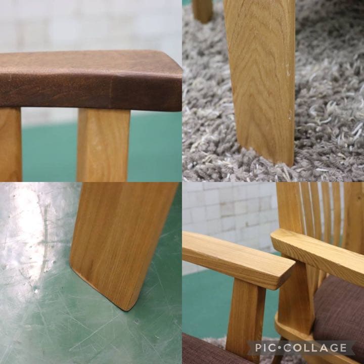 GMFT166○上久商店 藏 肘付イス ダイニングチェア アームチェア 回転椅子