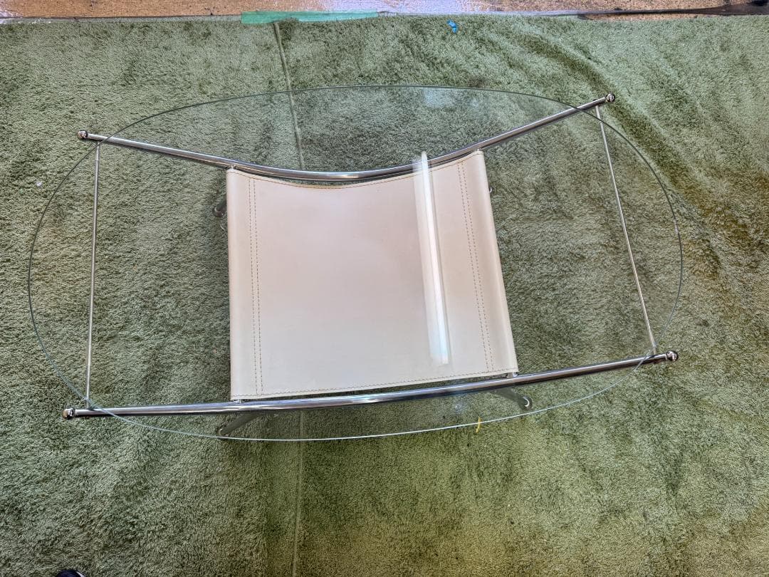 ローテーブル　センターテーブル　ガラス　ミッドセンチュリー　スペースエイジ