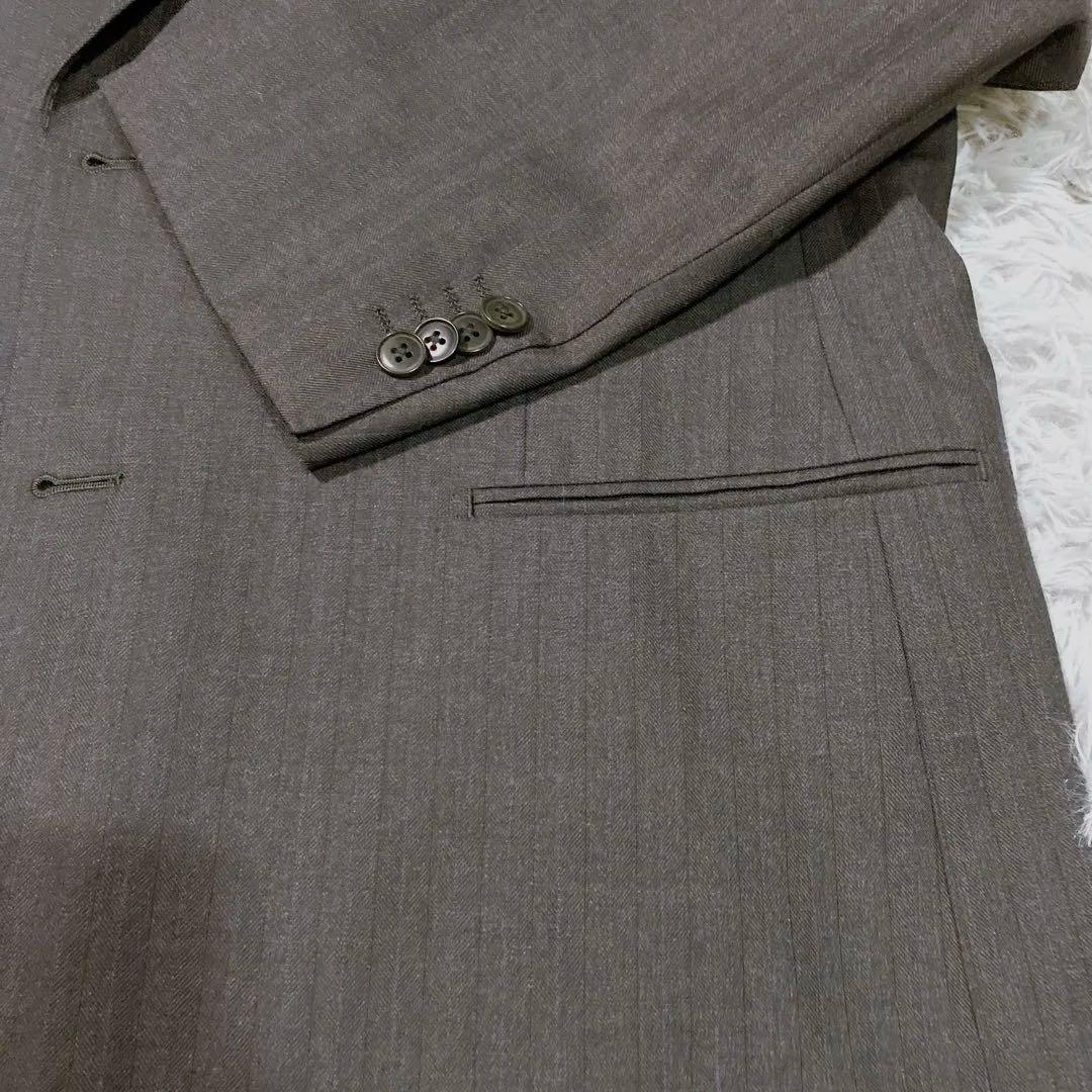 Savile Row サヴィルロウ スーツ グレー ストライプ BE7 ウール