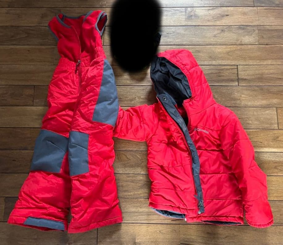Columbia 子ども用スキーウェア レッド　グレーXXS110リバーシブル