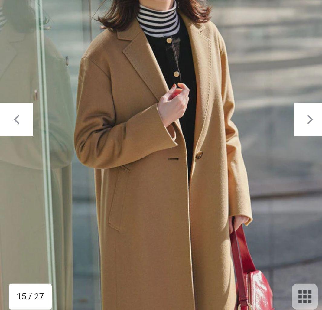 23区 今季【滝沢眞規子さん着用】ウールカシミヤビーバー チェスターコート