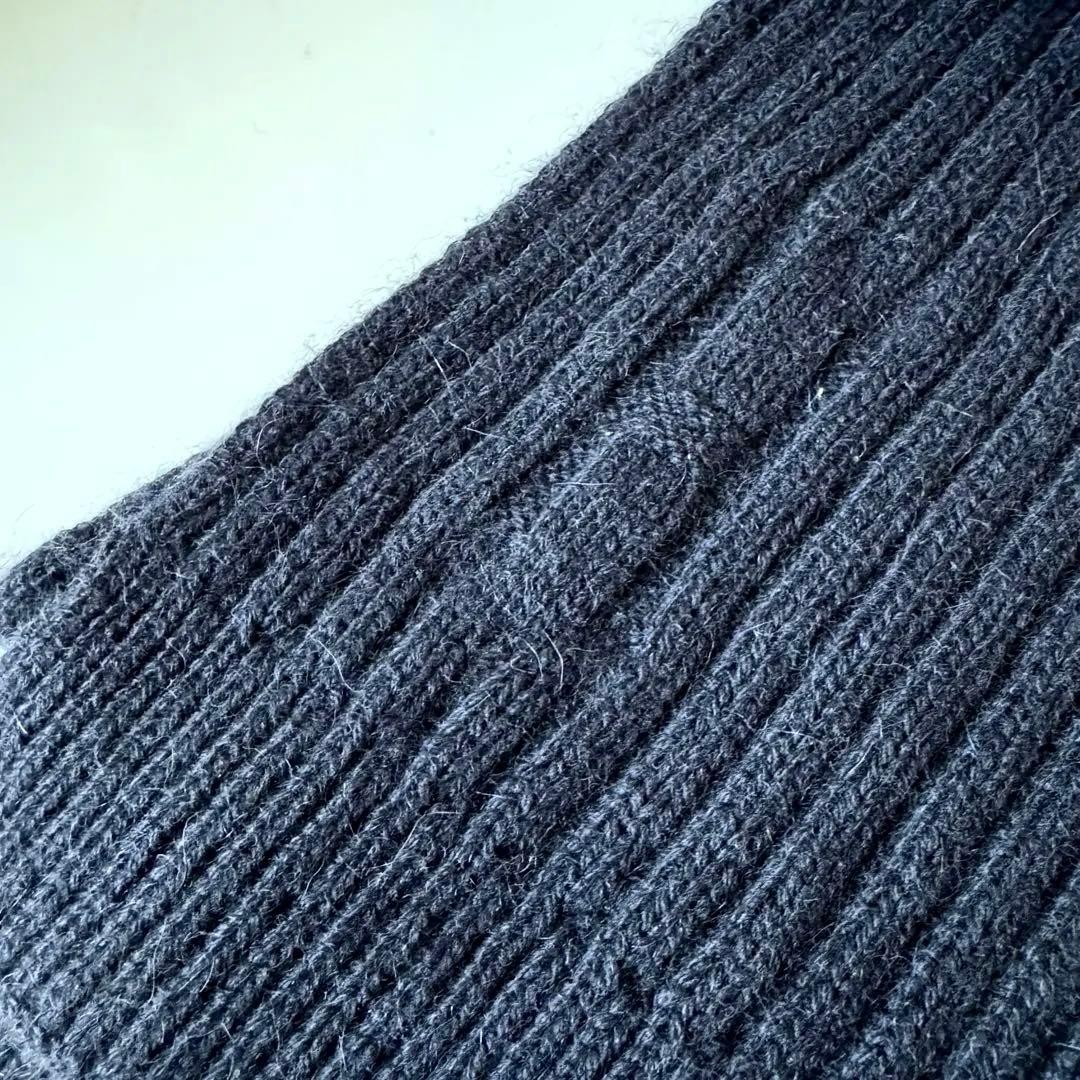 【HERMES】 ウールマフラー ネイビー