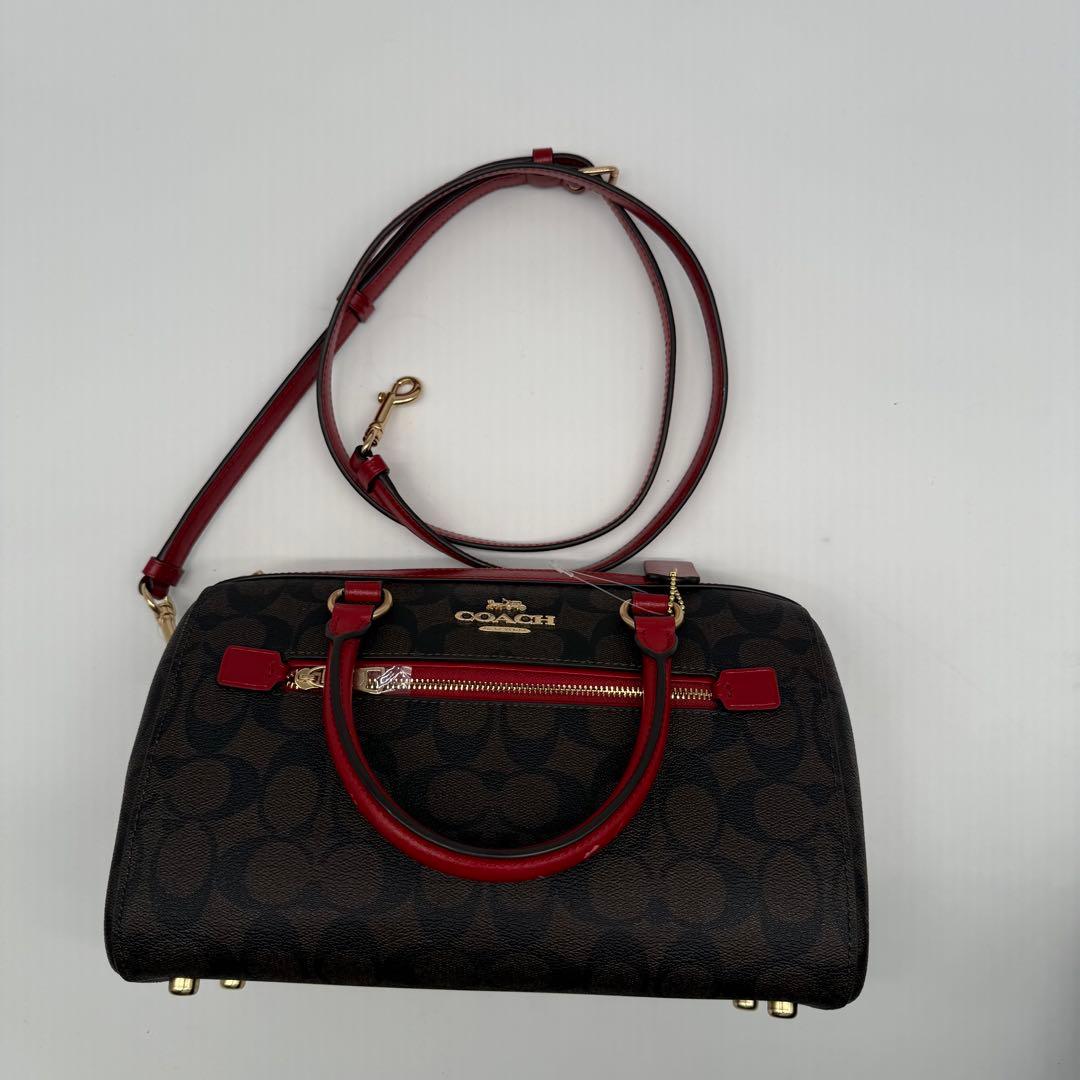 COACH ショルダーバッグ ブラウン/レッド