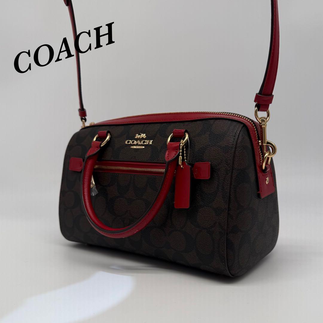 COACH ショルダーバッグ ブラウン/レッド