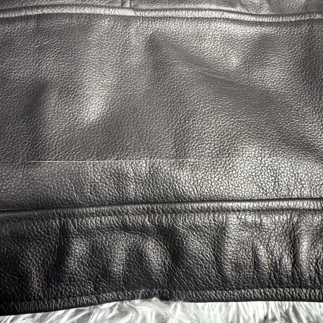 本革 ライダース ライディングジャケット XL 肩肘背中プロテクター 黒