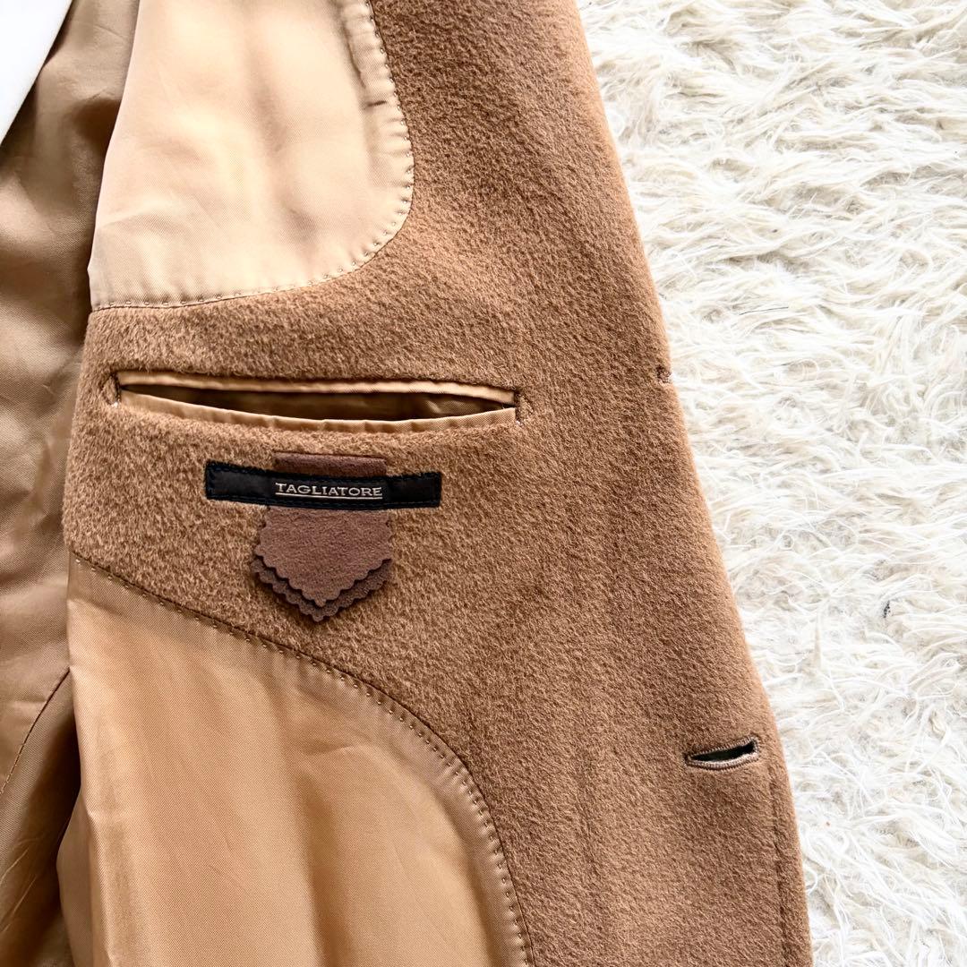 <美品>TAGLIATORE アルパカ ウール キャメル チェスターコート 48