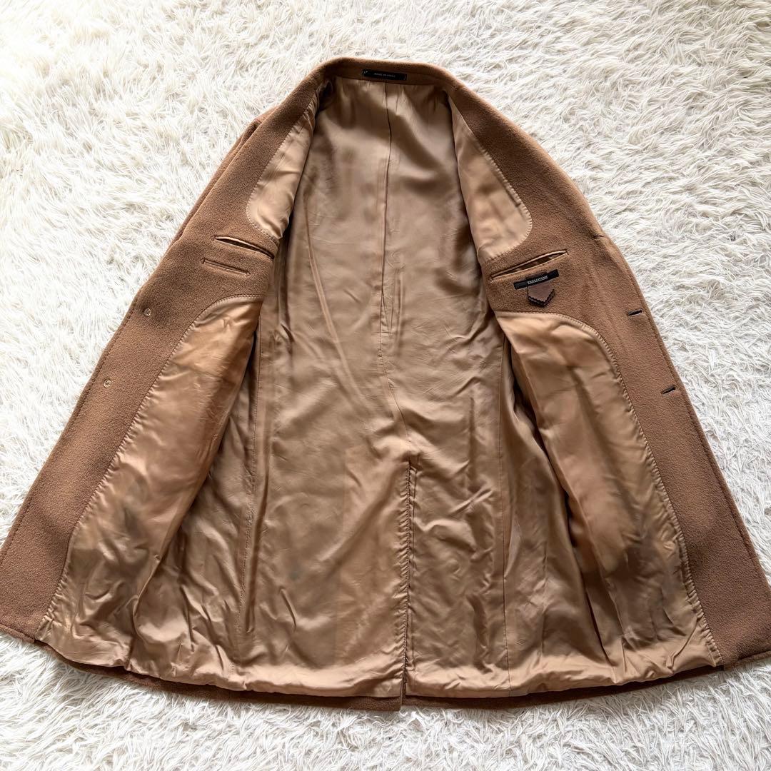 <美品>TAGLIATORE アルパカ ウール キャメル チェスターコート 48