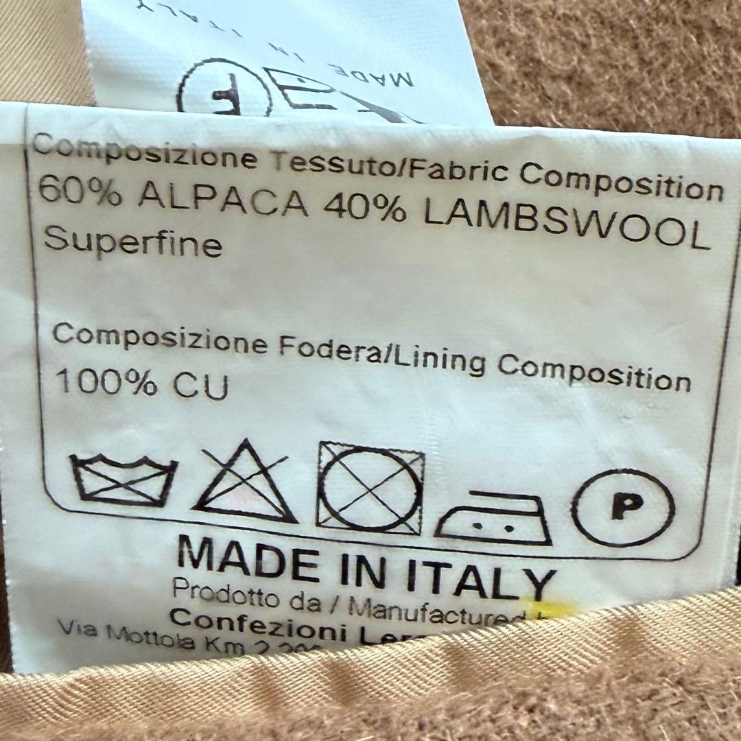 <美品>TAGLIATORE アルパカ ウール キャメル チェスターコート 48