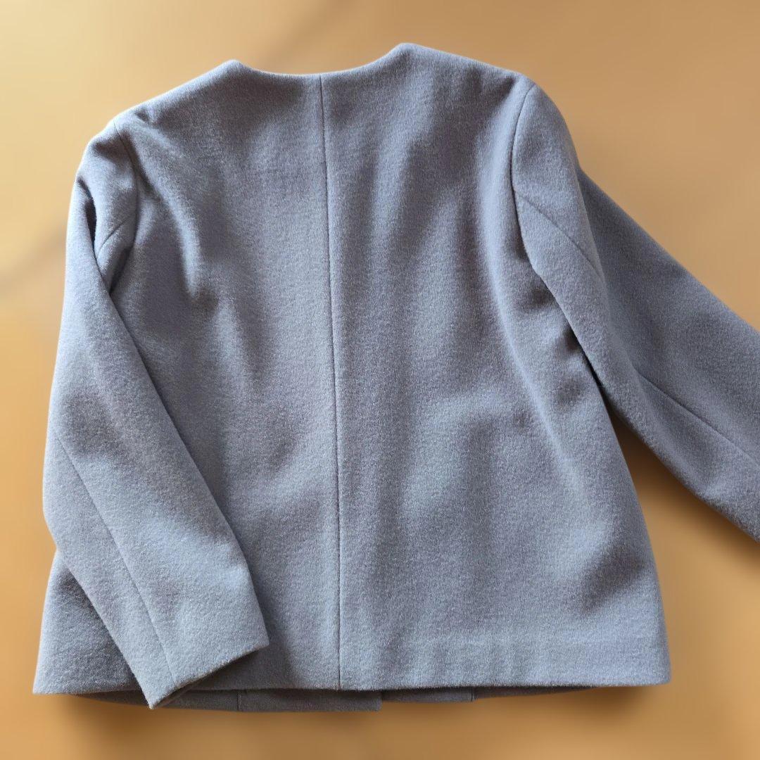 マドモアゼルノンノン ・ノーカラーコートグレー