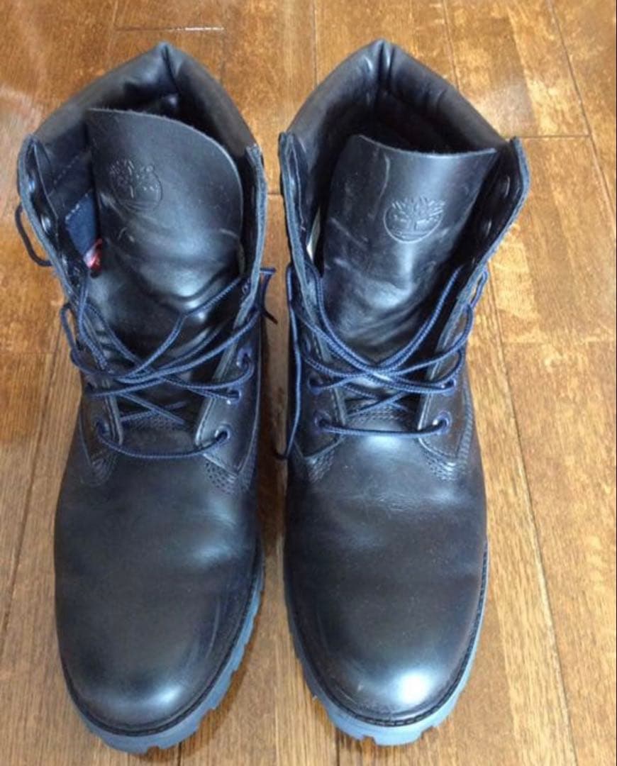 し*ま様 希少Timberland 黒 レザー ワークブーツ