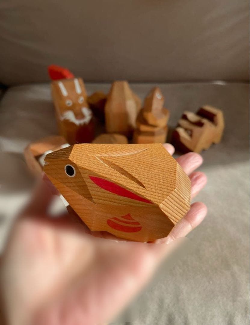 【貴重】出羽三山神社 一刀彫 干支人形 ３体セット