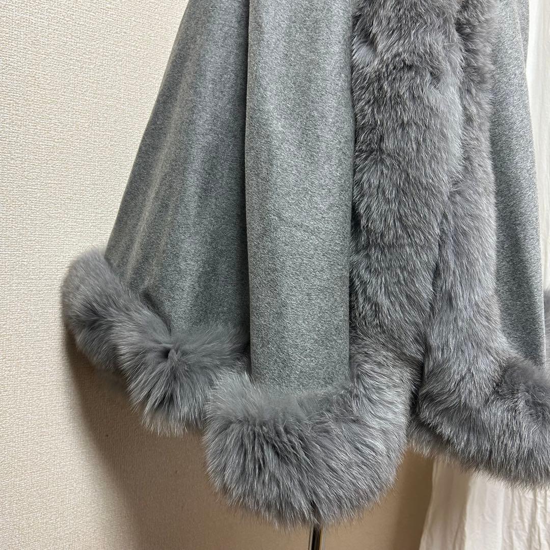 ダーマコレクション　ポンチョ　ケープコート　カシミヤ100%