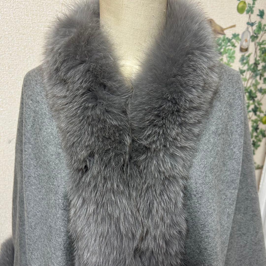 ダーマコレクション　ポンチョ　ケープコート　カシミヤ100%