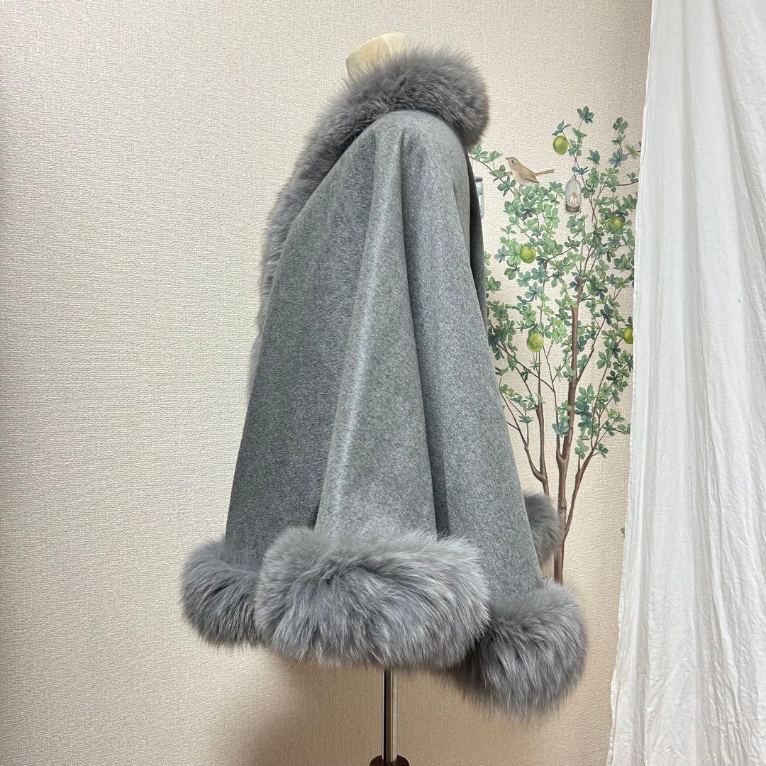 ダーマコレクション　ポンチョ　ケープコート　カシミヤ100%