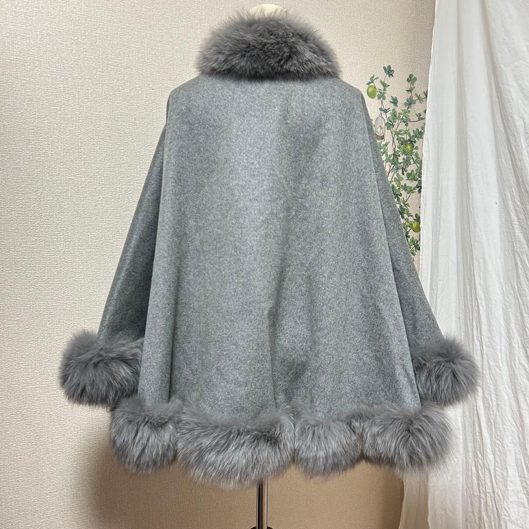 ダーマコレクション　ポンチョ　ケープコート　カシミヤ100%