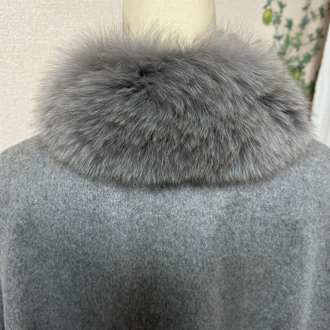 ダーマコレクション　ポンチョ　ケープコート　カシミヤ100%