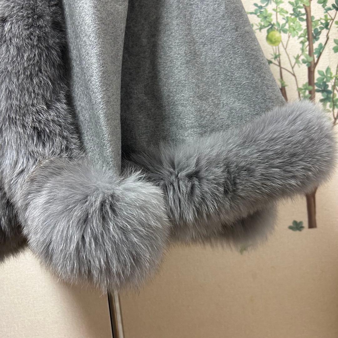 ダーマコレクション　ポンチョ　ケープコート　カシミヤ100%