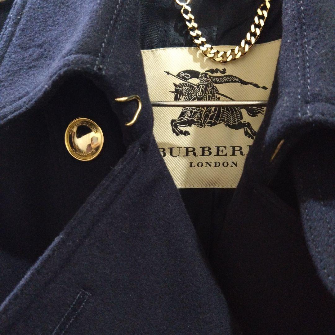 バーバリー ロンドン　ウールカシミヤ混 ナポレオンコート Pコート