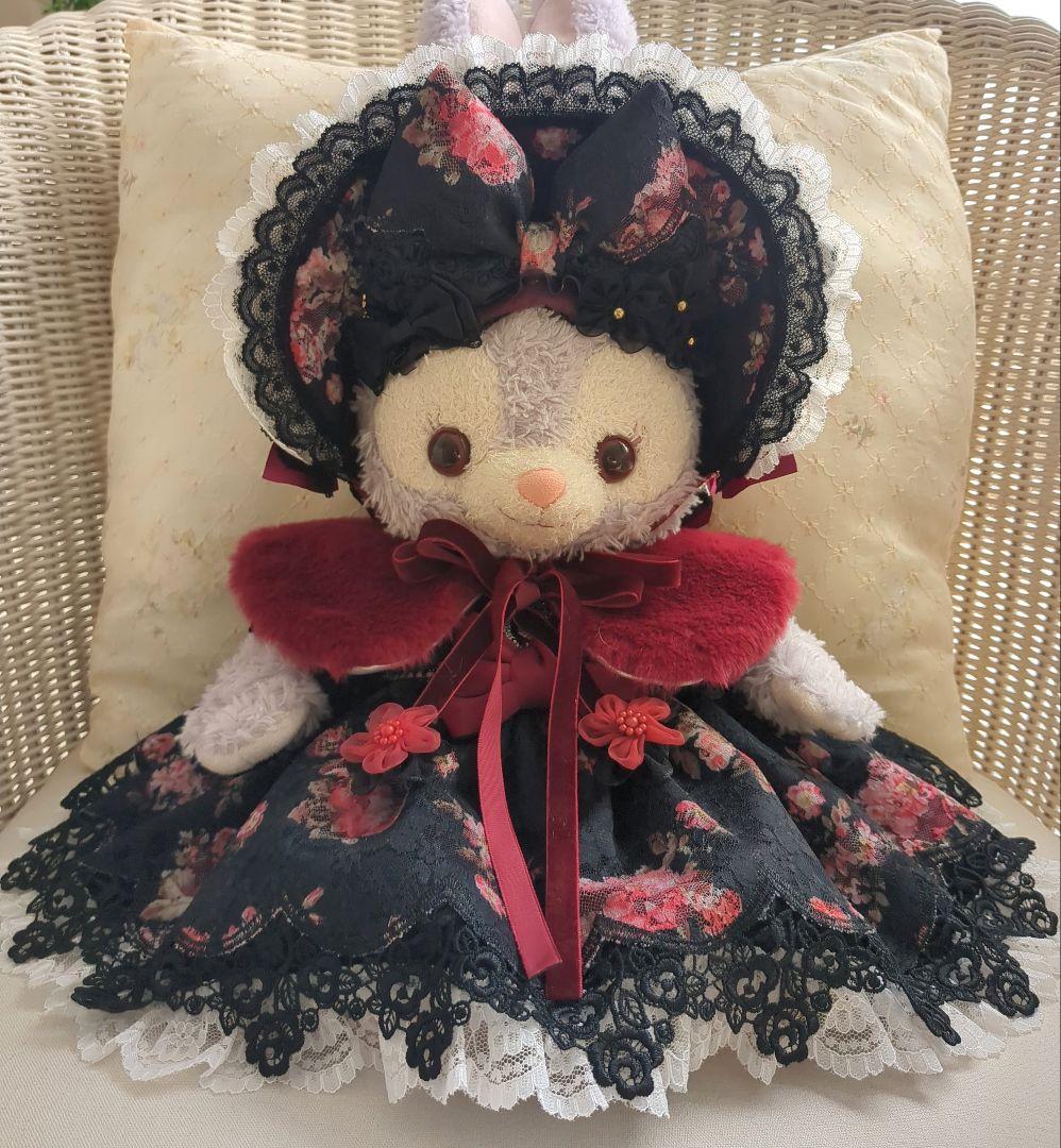 【りかさま専用　バラ柄アンティークレースボンネットドレス】