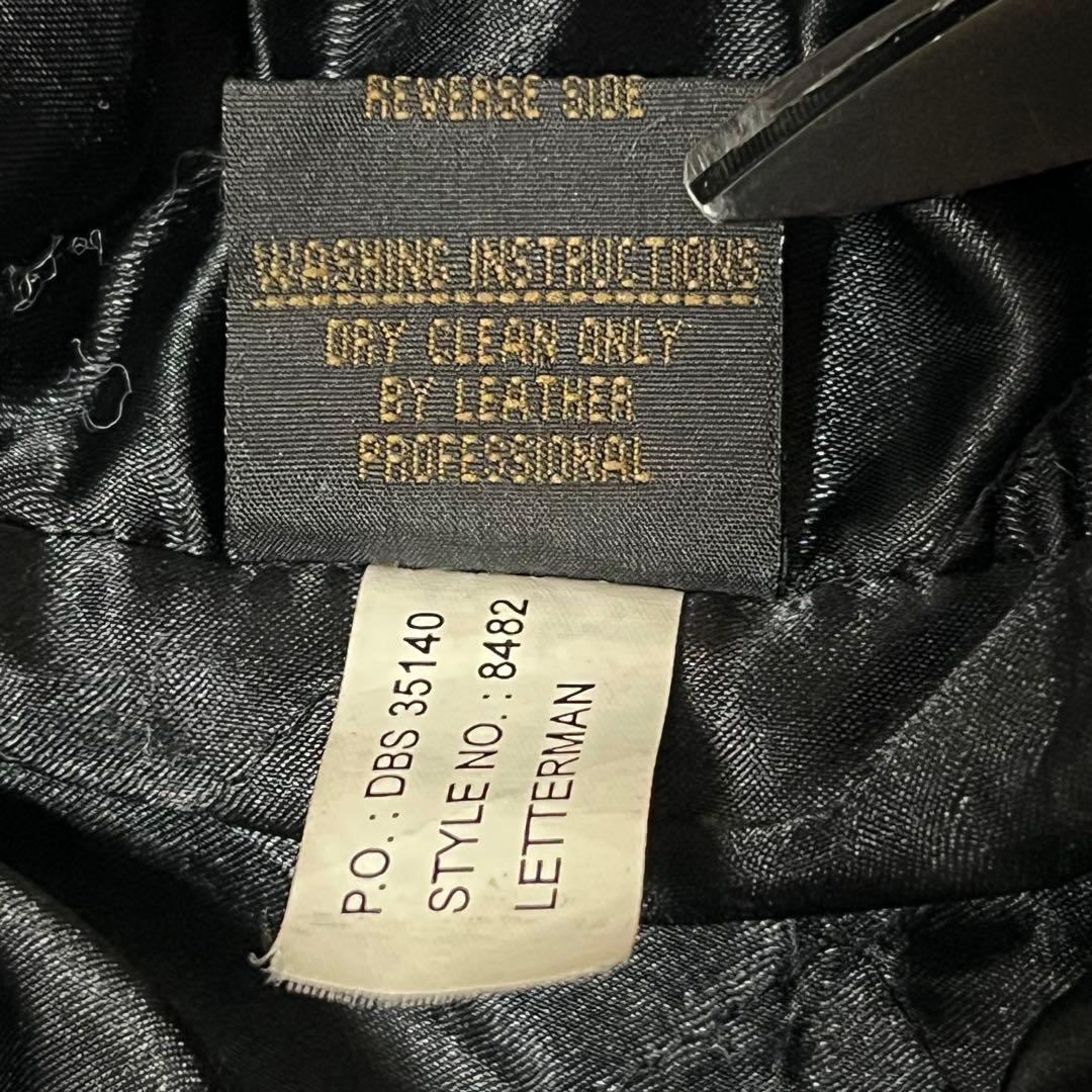 本革 スタジャン レザージャケット ウール ブラック キルティング XL