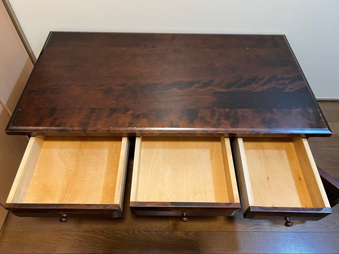 アンティーク⭐︎北海道民芸家具/書斎　 無垢材 骨董/座机/文机/帳場机/引出し付