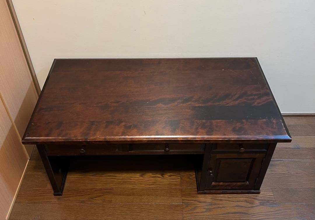 アンティーク⭐︎北海道民芸家具/書斎　 無垢材 骨董/座机/文机/帳場机/引出し付