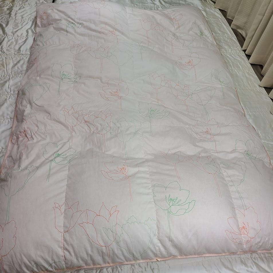 2層キルトでふんわり極暖♡山一 ホワイトダックダウン93％ 高級羽毛布団シングル