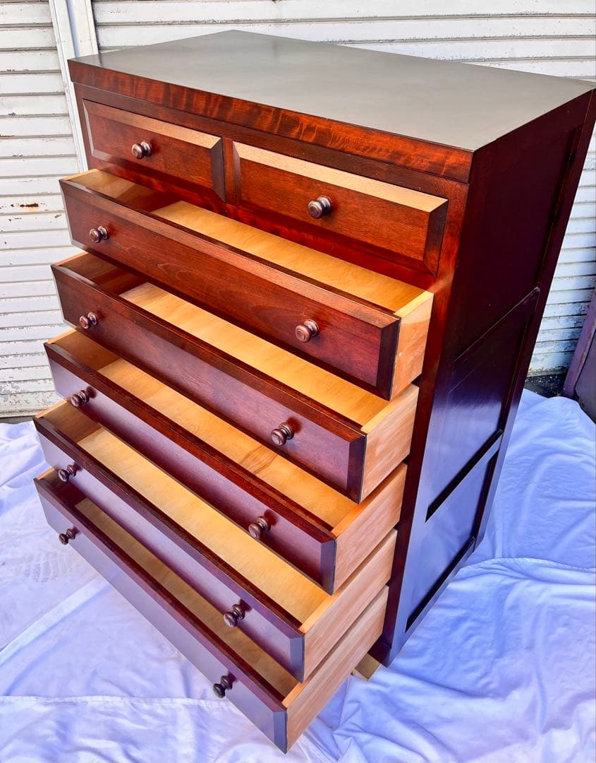 ③-2【送料無料】高級和箪笥 松本民芸家具 無垢材 昭和レトロ　民芸　和風タンス