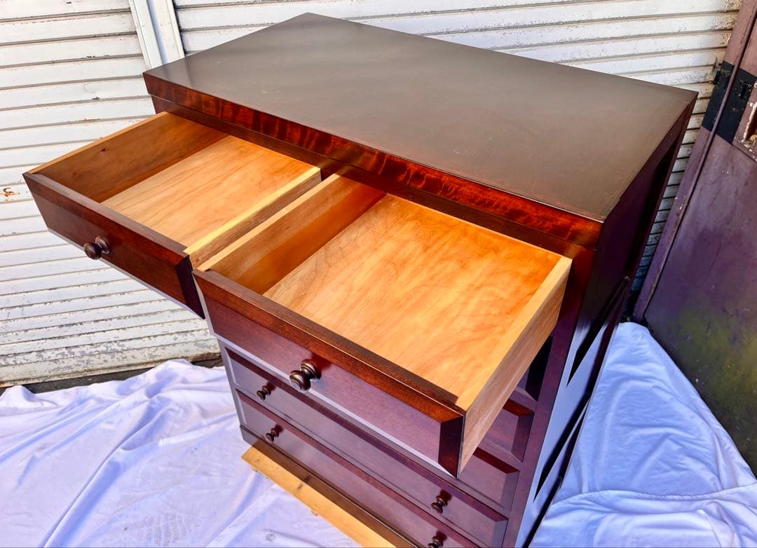 ③-2【送料無料】高級和箪笥 松本民芸家具 無垢材 昭和レトロ　民芸　和風タンス