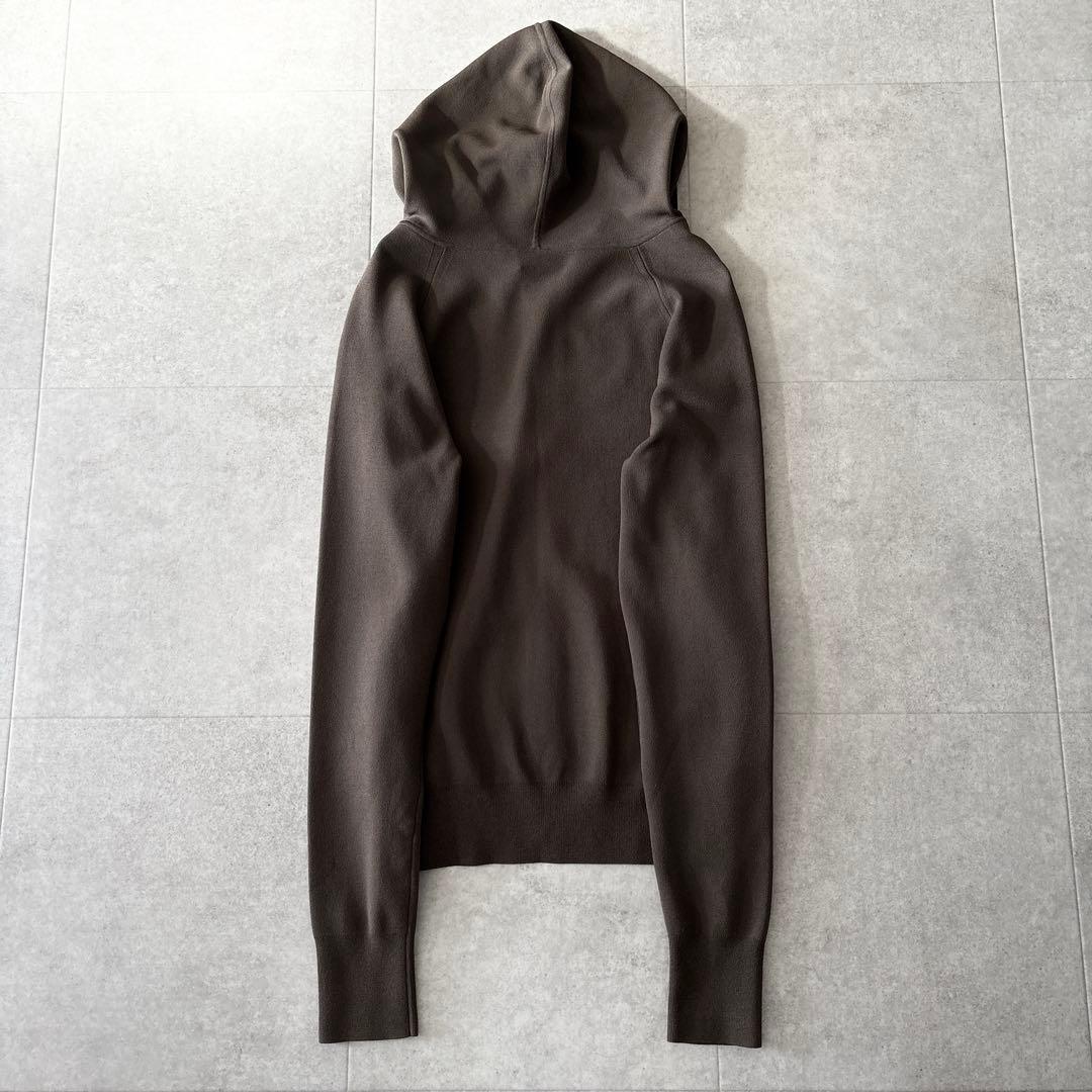 極美品✨️セオリー クレープニットパーカー ジップアップ フーディ S カーキ