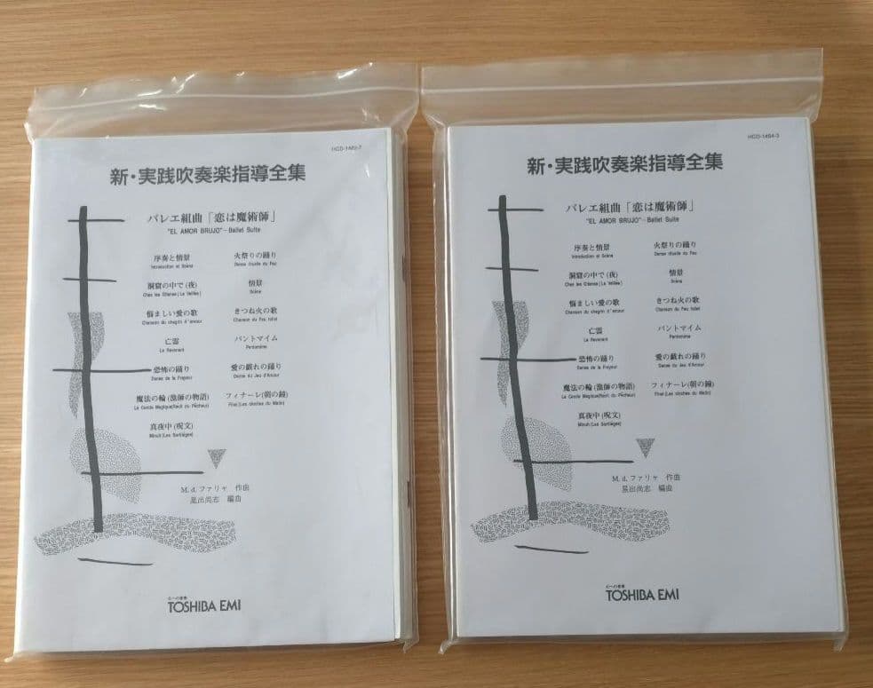 東芝EMI　吹奏楽楽譜　バレエ音楽「恋は魔術師」2点セット　ファリャ　G36ab