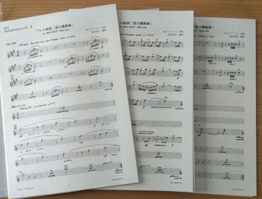 東芝EMI　吹奏楽楽譜　バレエ音楽「恋は魔術師」2点セット　ファリャ　G36ab