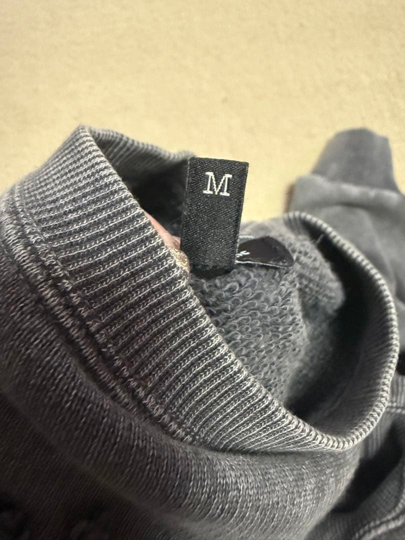 R13ユーズド加工スウェットNew Yorkバルーンクルーネック黒系M