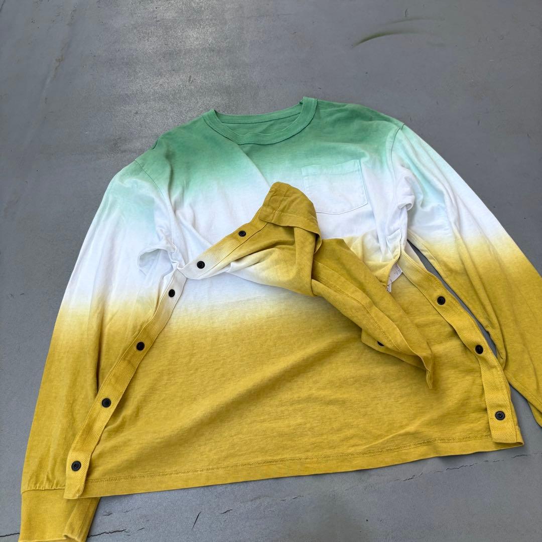 Sacai グラデーション　スナップボタン　長袖　tシャツ　ロンt カットソー