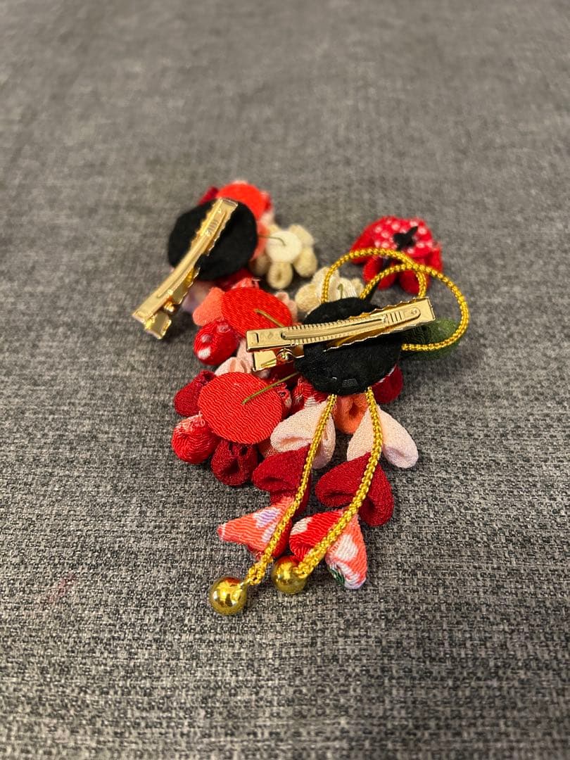 七五三3歳　女の子　着物セット　髪飾り付き