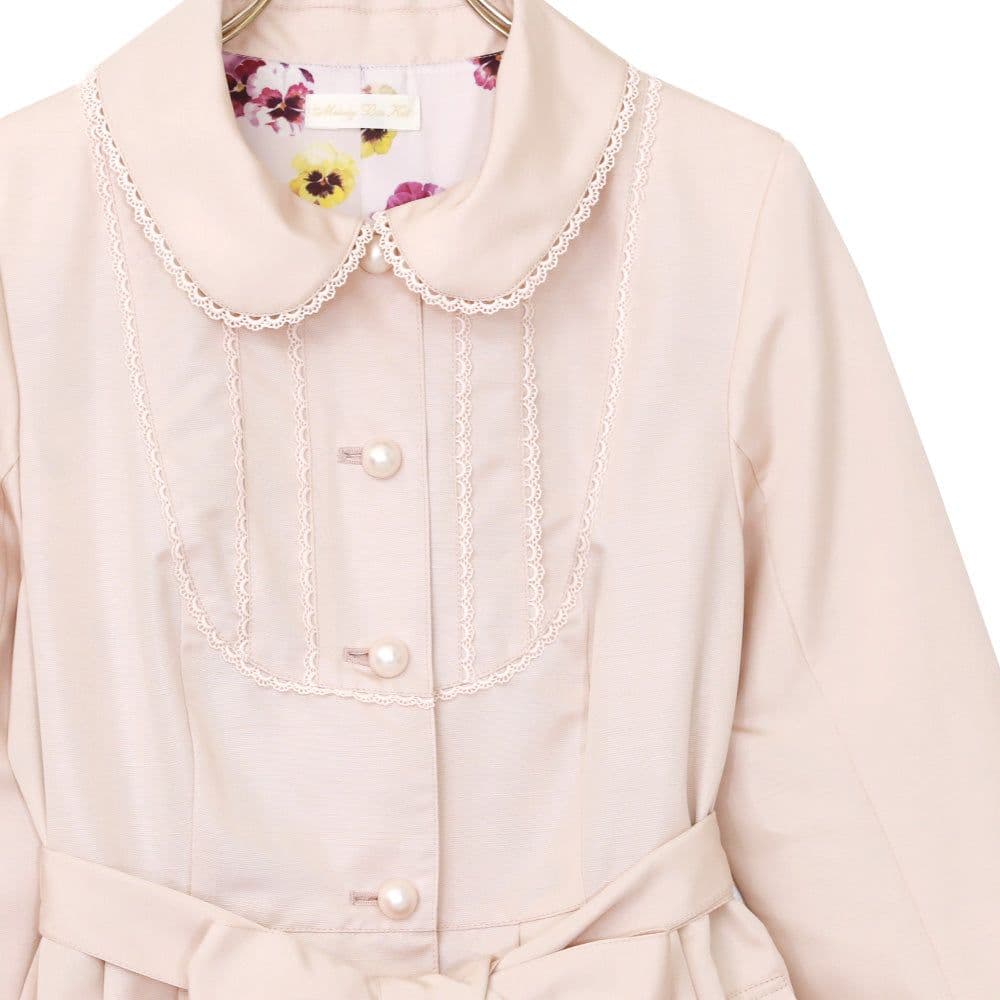 【未使用】メロディバスケット パンジーブーケ裏地ライトコート ピンク