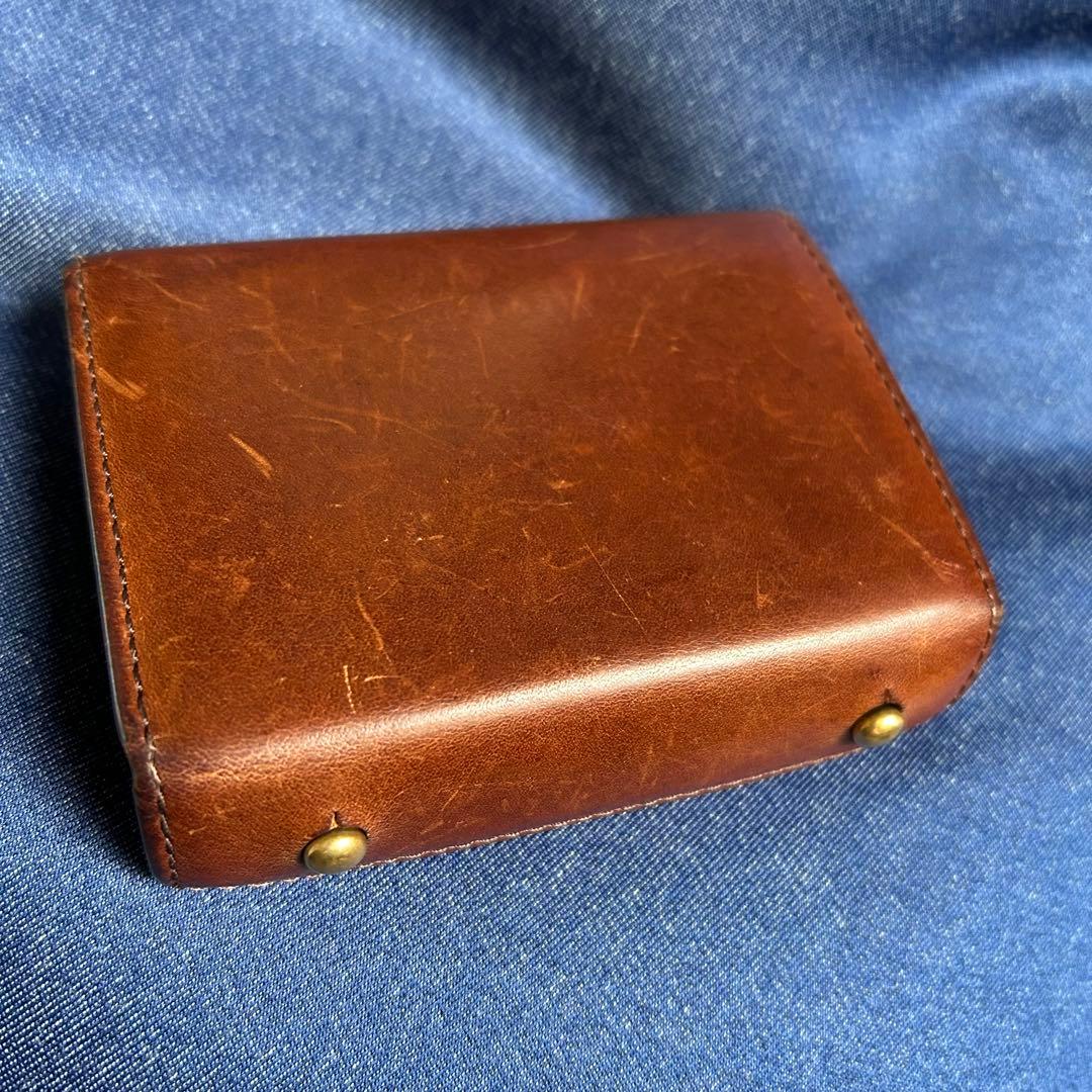 エムピウ　ミッレフォッリエ　P25 ブスケット　ダークブラウン　コンパクト財布