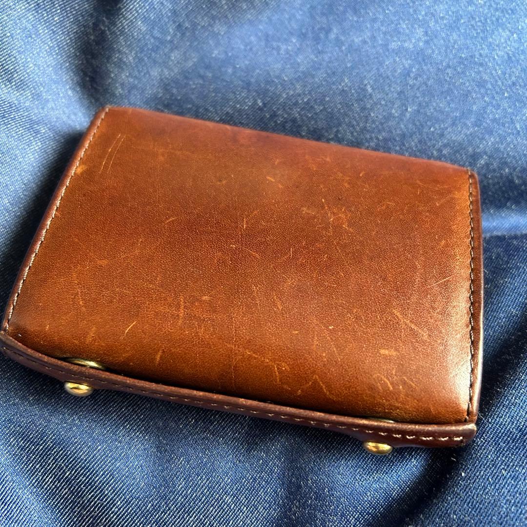 エムピウ　ミッレフォッリエ　P25 ブスケット　ダークブラウン　コンパクト財布