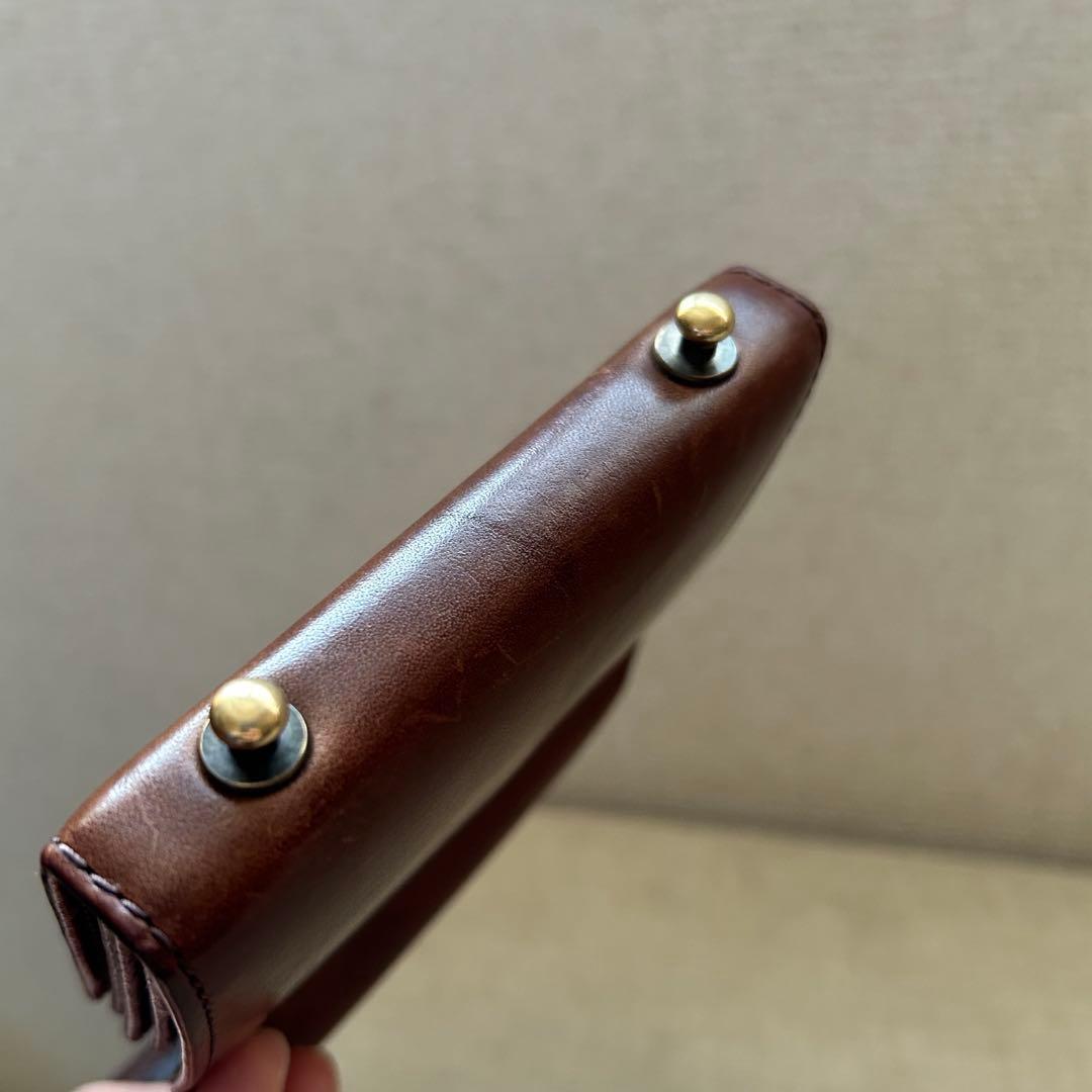 エムピウ　ミッレフォッリエ　P25 ブスケット　ダークブラウン　コンパクト財布