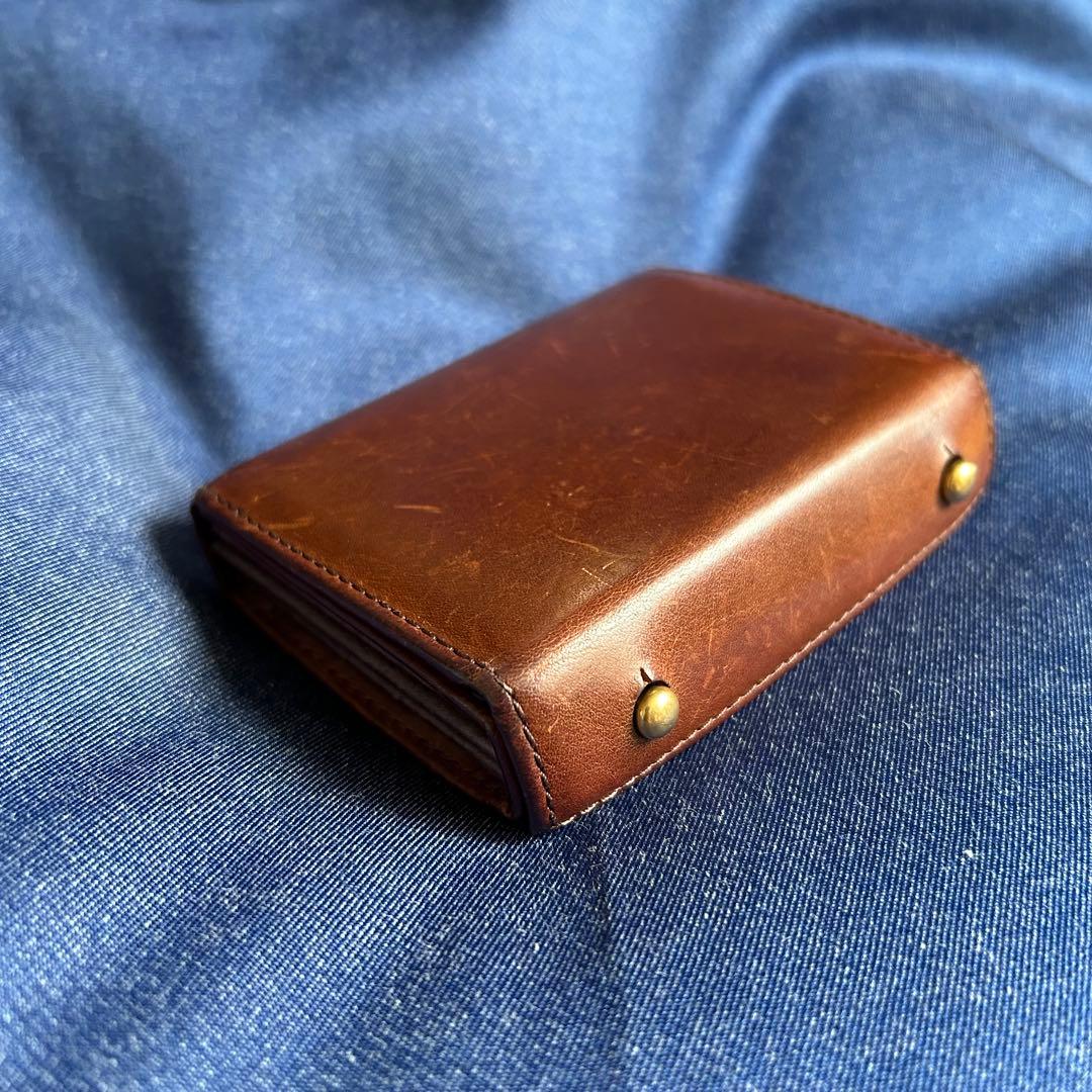 エムピウ　ミッレフォッリエ　P25 ブスケット　ダークブラウン　コンパクト財布