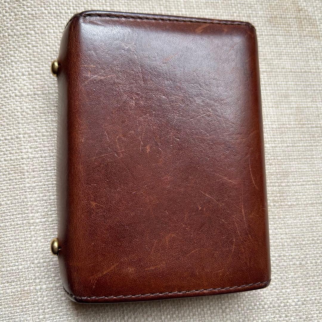 エムピウ　ミッレフォッリエ　P25 ブスケット　ダークブラウン　コンパクト財布
